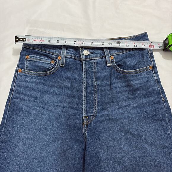 Levi's Womens 30 Ribcage Straight Ankle High Waist Denim Jeans Minimalist Casual - Picture 9 of 9